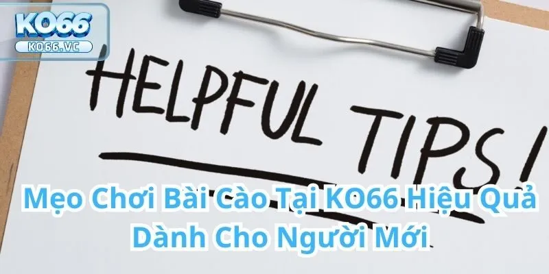 Bài Cào Tại KO66 – Trải nghiệm giải trí đỉnh cao cho mọi người chơi 2 Bài Cào