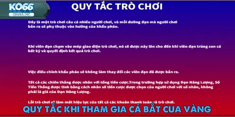 Cá Bắt Cua Vàng – Rinh Thưởng Khủng Cùng Ko66 3 Cá Bắt Cua Vàng tại Ko66 vận hành dựa trên cơ chế bắn đạn từ khẩu pháo